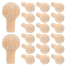 50Pièces Poignées Rondes Miniatures En Bois Kaki Pour Mini Meubles
