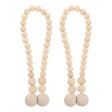 2Pièces Supports Aimantés Bois Beige Rideaux Décoratifs Pour Maison