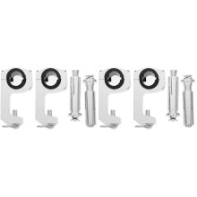 4Pièces Supports En Fer Argentés Pour Garde-Mains De 22/28mm