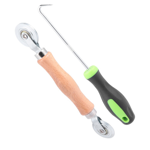 2Pièces Accessoire Outil Rouleau Écran Bois Khaki