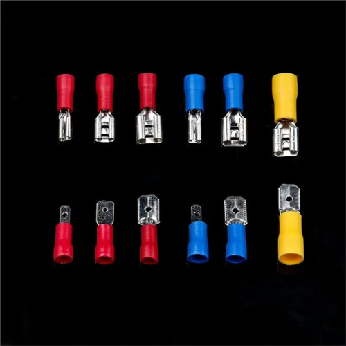 480PCS Insulated Cable Connector Electrical Wire Crimp Spade Butt Ring Fork Set Ring Lugs Rolled Terminals Assorted Kit