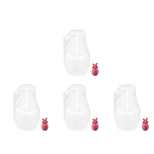 4Pièces Moules En Silicone Lapin Pour Bougies DIY Pâques