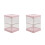 2Pièces Boîte Rose Multi-Couches Pivotante Rangement 2