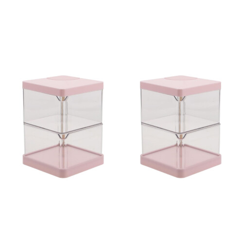 2Pièces Boîte Rose Multi-Couches Pivotante Rangement 1