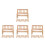 16Pièces Banc Miniature En Bois Beige Pour 7