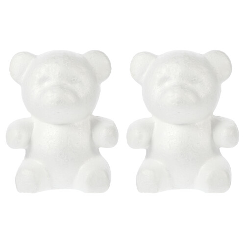 4Pièces Moulages Ours Blancs En Mousse Pour Décoration DIY 2