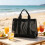 1Pièces Sac De Plage En Mesh Noir, Grand Capacité, Durable Et 6