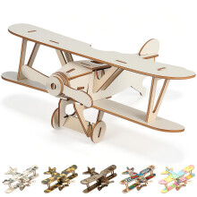 12Pièces En Bois À Assembler Kit 3D Couleur Naturelle