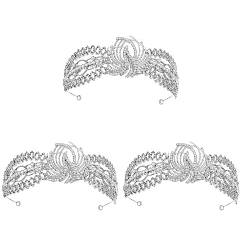 3Pièces De De Mariage Argentés Accessoires Élégants