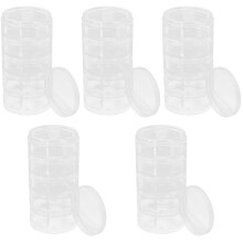 5Pièces Boîte Transparente Empilable Pour Cosmétiques Perles