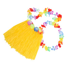 4Pièces Jupe Dancer Hawaïenne Accessoires Colorés Fête