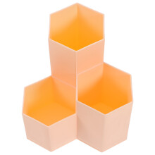 1Pièces Organisateur De Hexagonal Rose En PP, 3 Compartiments