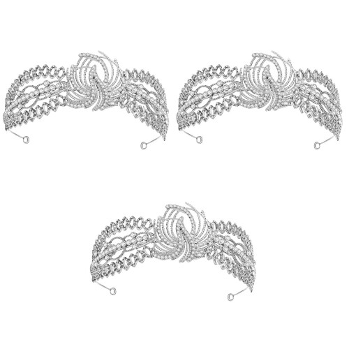 3Pièces De De Mariage Argentés Accessoires Élégants 1