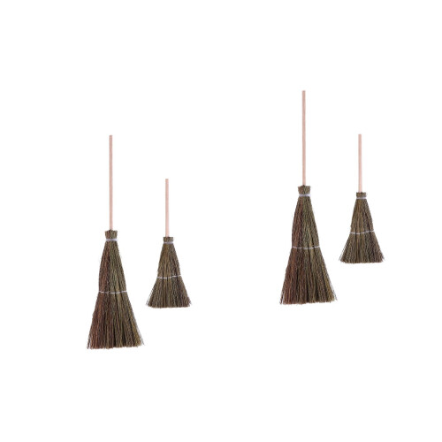 4Pièces Balais Miniatures Tressés À Olive Décor Poupées 2