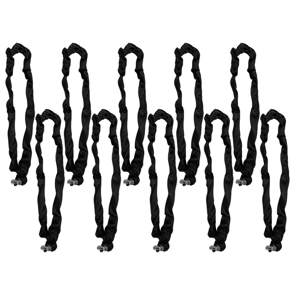 Tlily Scrunchies Adjustable Slip Black Satin Hair Ties For Thick Curly Natural Hair & Long Afro Ponytail Styles 10Pcs