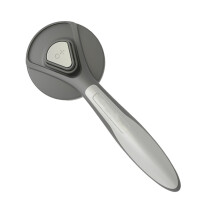 Cepillo Slicker para mascotas autolimpiable gris para gatos y perros