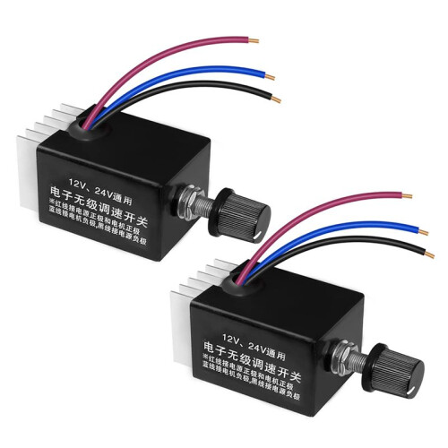2pcs 12V/24V  Motor Speed Controller Universal,Knob Screw Electronic Stepless Speed Regulator