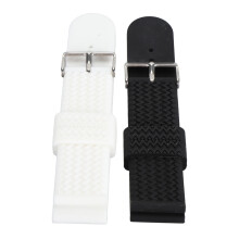 Bracelet de montre en silicone de 22 mm, 12 x 2,2 cm, Noir/Blanc