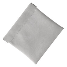 Borsa per cosmetici tascabile in pelle PU grigia piccola da viaggio