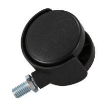Rueda Giratoria de Plastico de 8mm de Tornillo de Vastago de Diametro de la Rueda de 1,5 Pulgadas 40 Piezas Negro