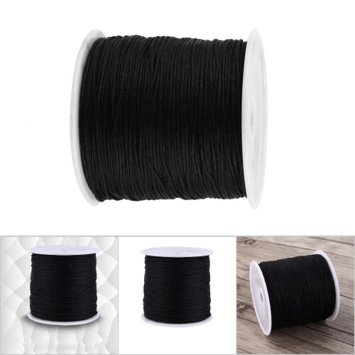 Black Nylon Macrame Cord 0.8mm 100m