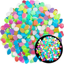 Kit de Piedras Luminosas, Rocas Brillantes de Colores Mixtos, Decoraciones de Guijarros Decorativos DIY, para Acuario, Pecera, Acera, 350 Piezas