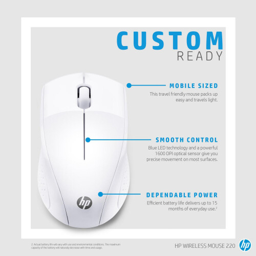 HP HP Wireless Mouse 220 (Snow White) 2
