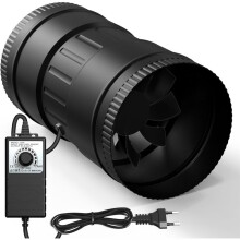 Adjustable Duct Fan 4 Inch, Pipe Fan170 M³/H, EC Motor Exhaust Fan for Conservatory, Grow Tents, Basement,Garage,Eu Plug