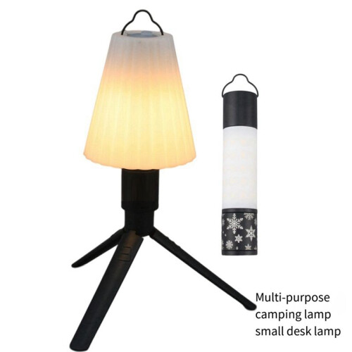 Outdoor Camping LED Telescopic Flashlight with Tripod Nuts Multifunctional Rechargeable Retractable Light Table Lamp,C 1