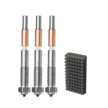 3 Stuks voor QIDI 4 Gehard Stalen Nozzles van 0,4 mm met Snelsluiting en Siliconenborstel, Vervangingsonderdelen voor 3D-Printers