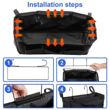 Bedside Storage Bag Multi Pockets Hanging Bag Hanging Storage Organizer with Metal Hook