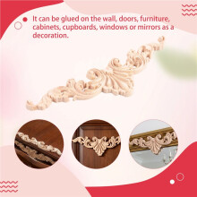 Wood Geschnitzte Ecke Onlay Applique Frame Decor Möbel Handwerk Unlackiert Typ: 20 x 5cm