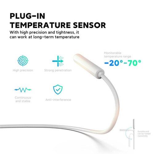 Prise Intelligente avec Thermostat Programmable, Télécommande, Interrupteur D'Alimentation, Compatible avec Application Mobile et Commande Vocale,