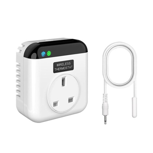 Prise Intelligente avec Thermostat Programmable, Télécommande, Interrupteur D'Alimentation, Application de Contrôle, Commande Vocale, Prise