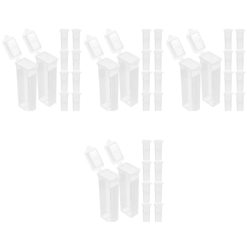 40Stk Mikroskop-Objektträgerboxen Transparent ABS Stabile Slide Halter 1