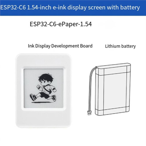 ESP32-C6 1.54-Inch E-Paper AIoT Development Board,200x200 Resolution,WiFi 6 BLE 5,Low-Power Display Module Battery 1