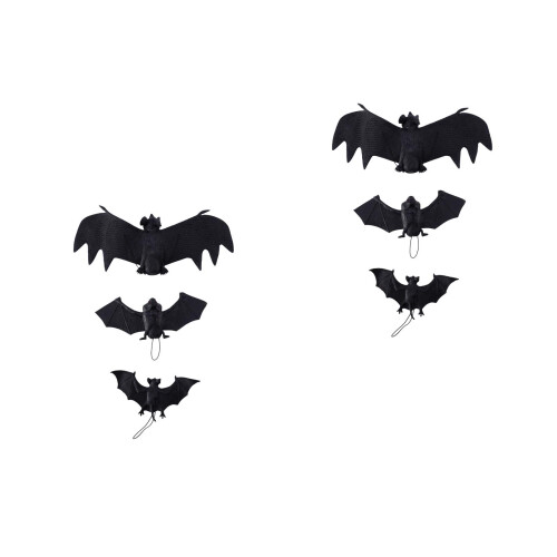 6Stk Halloween Fledermaus Kunststoff Hängend 2