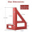 Multi-Angle Measuring Ruler,45/90 Degree Aluminum Alloy Woodworking Square Protractor,Miter Triangle Ruler-Red 9