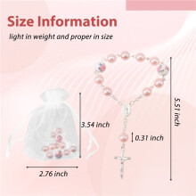 Baptism Favors for Girls Include 25 Pcs Baptism Rosary Baby Rosary Rosary 25 Pcs Organza Bags Baptism Gifts
