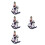 4Stk Blaue Nussknacker Holzfigur Für Weihnachtsbaum & 5
