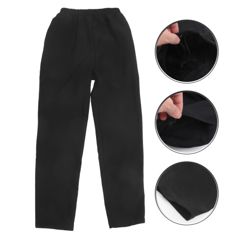 8Stk Schwarze Köche Arbeitshose Herren Polyester-Baumwolle 1