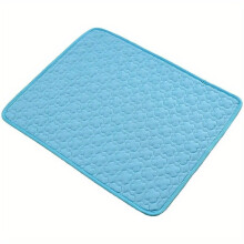 (Blue, L(70X55cm)) Materassino rinfrescante per animali domestici per cani e gatti - Tappetino rinfrescante per ghiaccio con motivo esagonale,