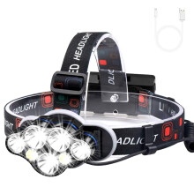 Wiederaufladbare Scheinwerfer Lampe, 1800Mah 10W Hoch Leistungs 7 LED Such Scheinwerfer, IPX5 Wasserdicht für Laufen / Angeln / AußEn