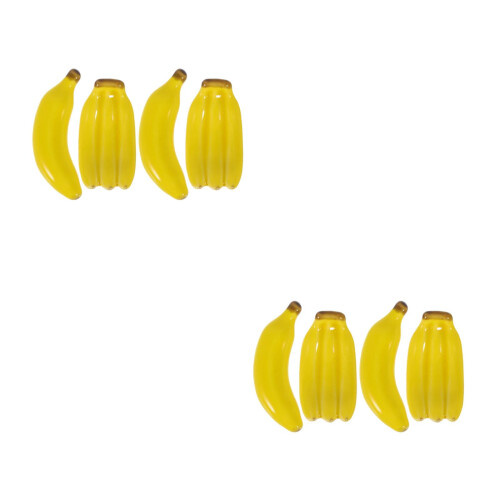 2Stk Gelbe Keramik Bananenform Stäbchenhalter & 2