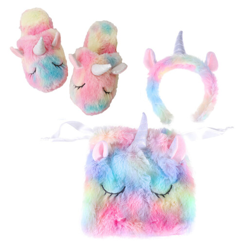 3Stk Farbiges Einhorn Kostümset Plüsch Party Für Kinder 2