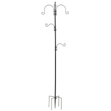 Vogelvoederhuisje voor buiten, voederbak voor buiten, 4 haken, staal, zwart