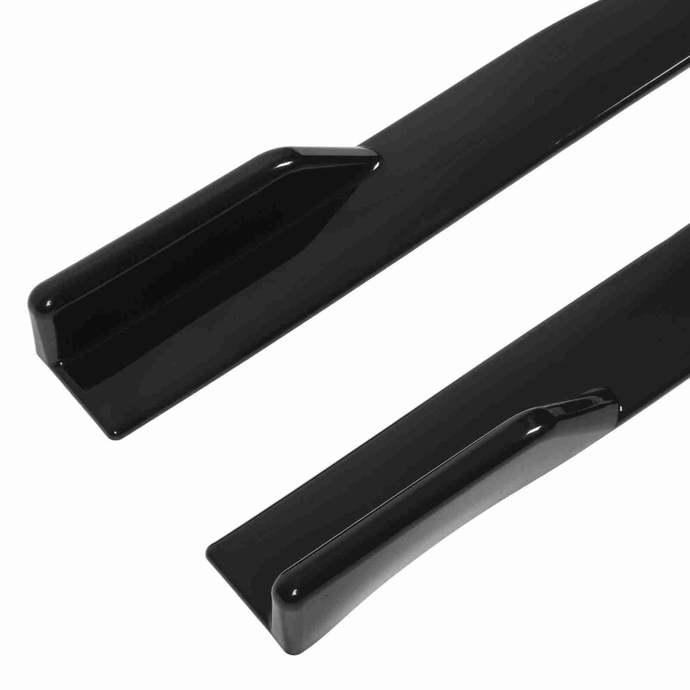 2Pcs Glossy Side Skirt Spoiler 860Mm Black 7293282800892
