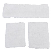 Elastische Schweissband 1x Stirnband gesetzt 2x Armbaender fuer Sport - Wei