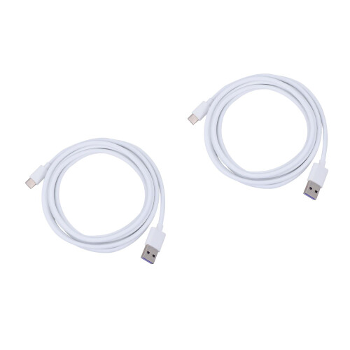 2Stk Schnelles Phone Charging Kabel Type-C Weiß Aluminium 1