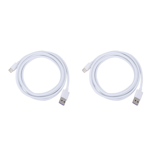 2Stk Schnelles Phone Charging Kabel Type-C Weiß Aluminium 2